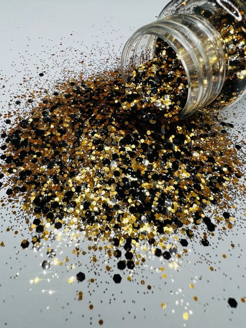 Classy Clause- Black and Gold Mixed Glitter