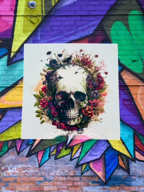 234. Floral Skull Decal