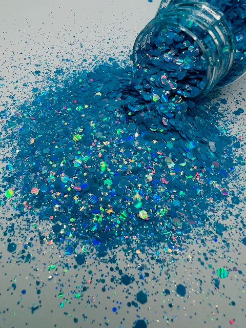 Antonio- Blue Flat Holographic Glitter