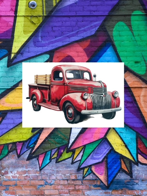 241. Red Truck Decal