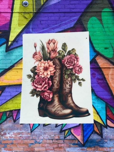237. Floral Boots Decal