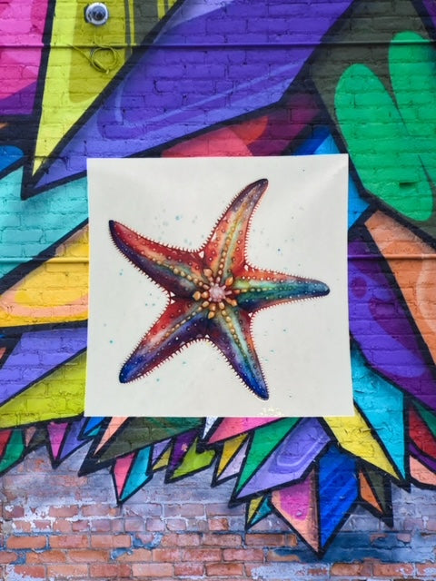 268. Watercolor Starfish Decal