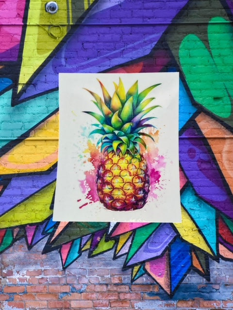 246. Watercolor Pineapple Decal