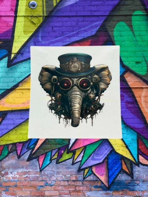 277. Steampunk Elephant Decal