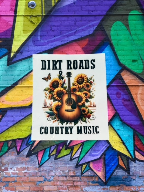 278. Dirt Roads and Country Music Decal