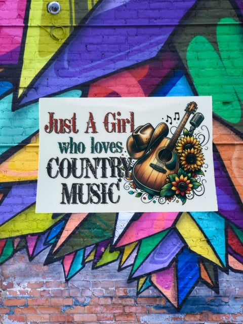 291. Just A Girl Who Loves Country Music Decal