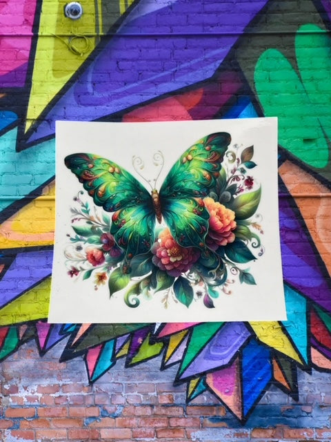 299. Floral Butterfly Decal