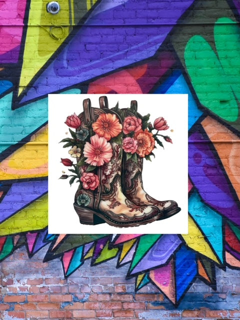 331. Floral Boots Decal