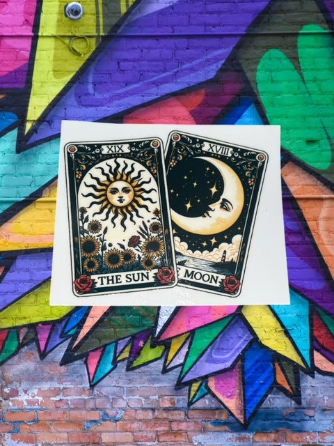 334. Sun & Moon Tarot Cards Decal