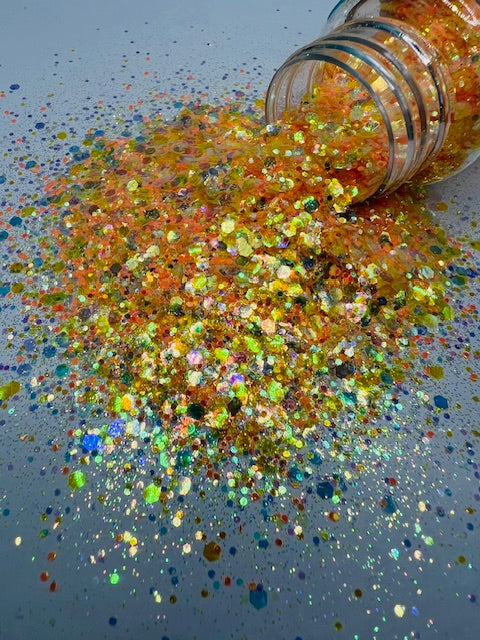 Dilly Dally- Yellow and Orange Color Shift Custom Mixed Glitter