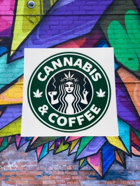 14. Cannabis & Coffee Decal