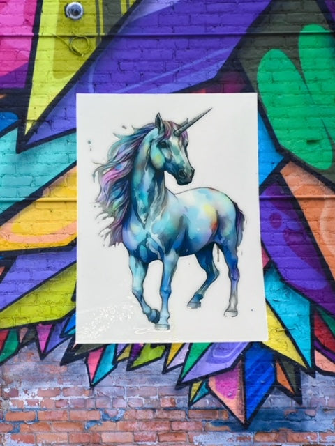 355. Unicorn Watercolor Decal