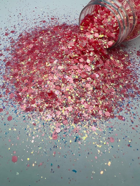 Sweet Caroline- Custom Mixed Pearl Pink with Opal Crushed Glass Glitter