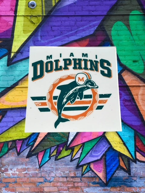 7. Retro Dolphins Decal