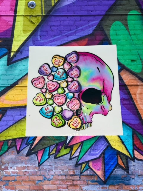 11. Candy Heart Skull Decal