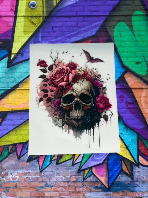 21. Pink Floral Skull