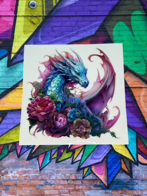 142. Floral Dragon Decal