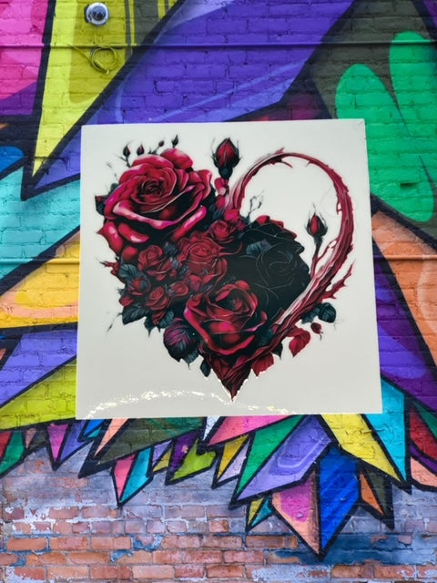 156. Rose Heart Decal
