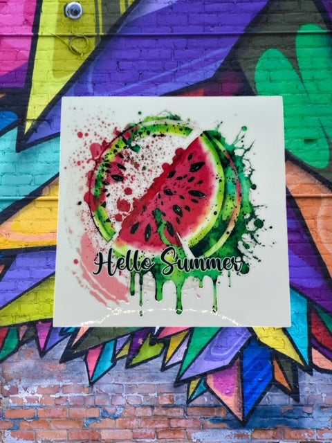 173. Watermelon Hello Summer Decal