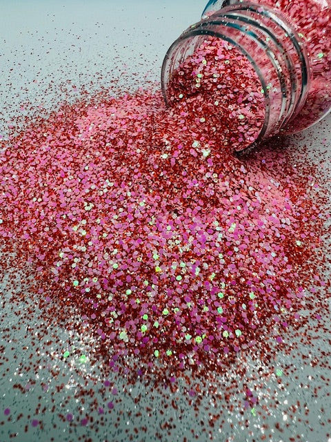 Appaloosa- Pink and Red Fine and Mini Chunky Glitter