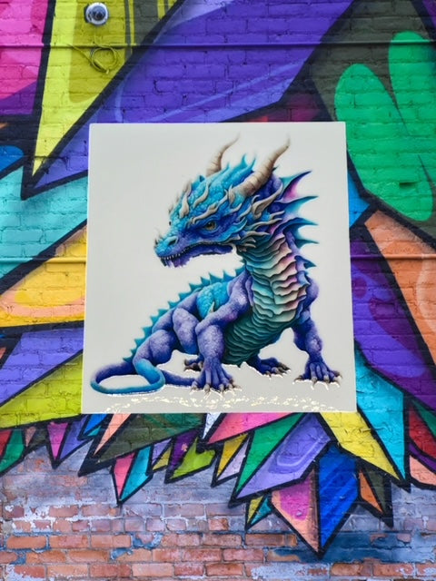 186. Blue Purple Dragon Decal