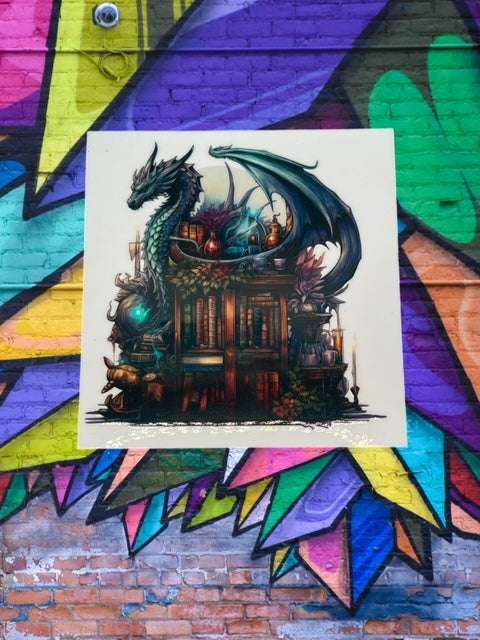 184. Dragon Library Decal