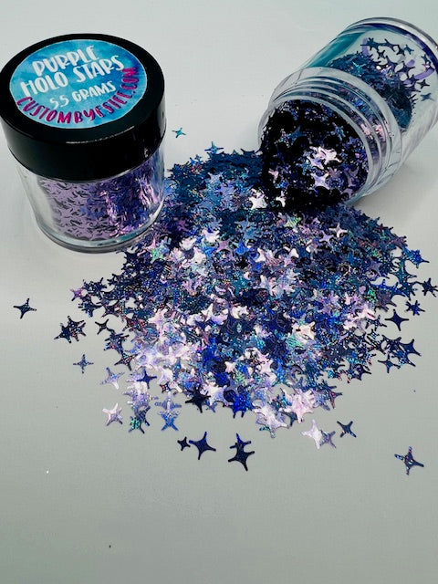 Purple Textured Holo Galaxy Stars