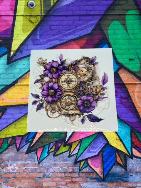 210. Purple Gold Steampunk Floral