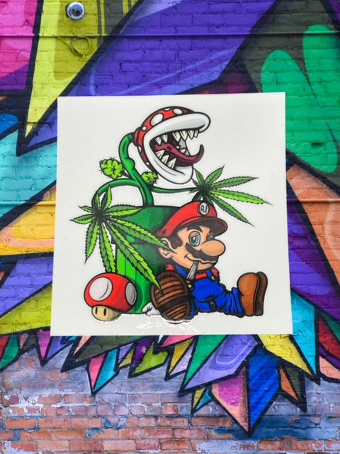 119. Stoned Mario Decal