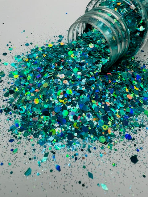 Cowboy- Holographic Teal Mixed Glitter