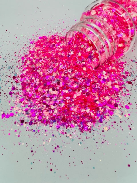 Invasion- Hot Pink Custom Mixed Glitter