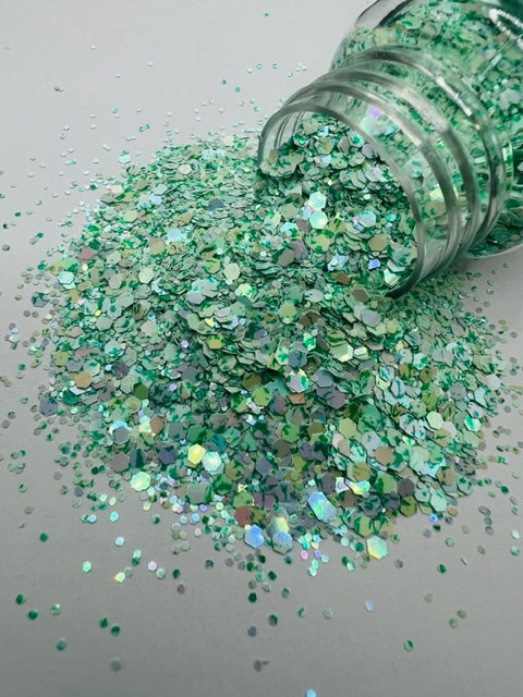 Key Lime- Mixed Green Spec Glitter