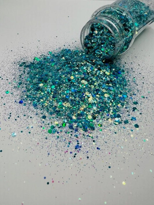 Oceanic Diamonds- Blue Teal Custom Mixed Glitter
