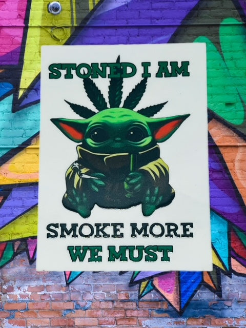 10. Baby Yoda Stoned Decal