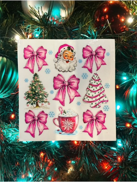 162. Pink Christmas Embellishment Decal