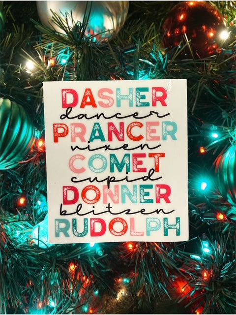 169. Reindeer Names Decal