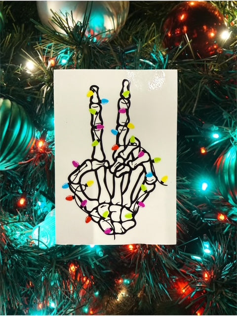 261. Skelly Peace Lights Decal