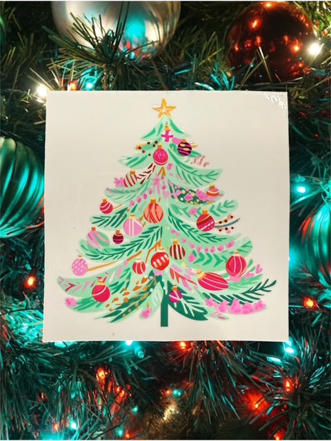 454. Pastel Christmas Tree Decal