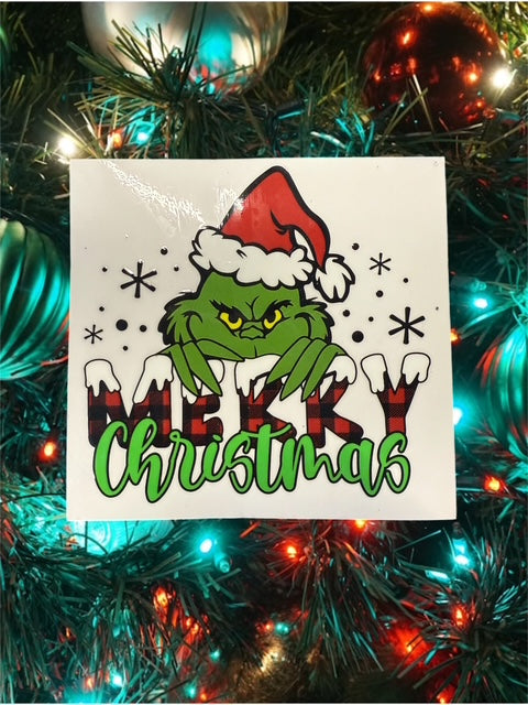 448. Merry Christmas Green Man Decal