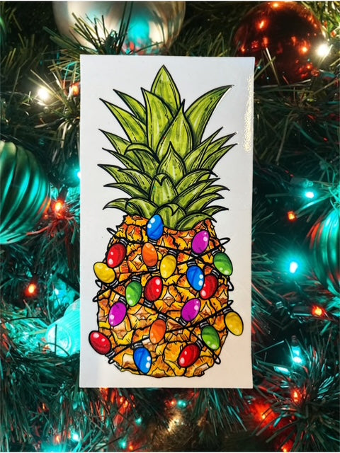 465. Festive Pineapple Large Decal