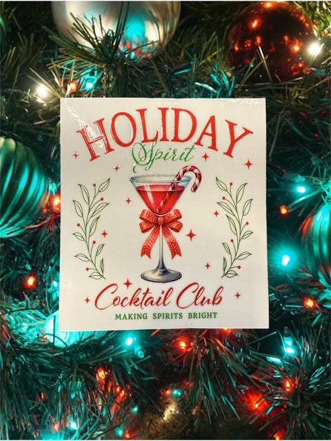 446.  Holiday Spirit Cocktail Club Decal