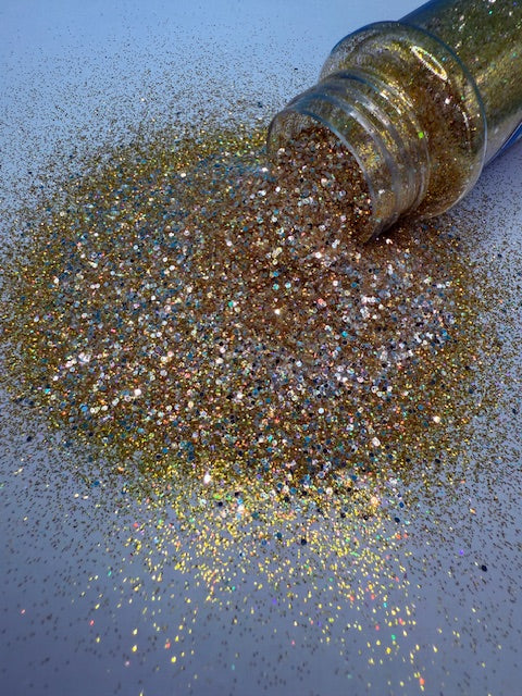 December - Gold Mirrored Mini Chunky And Fine Mixed Glitter 7-9