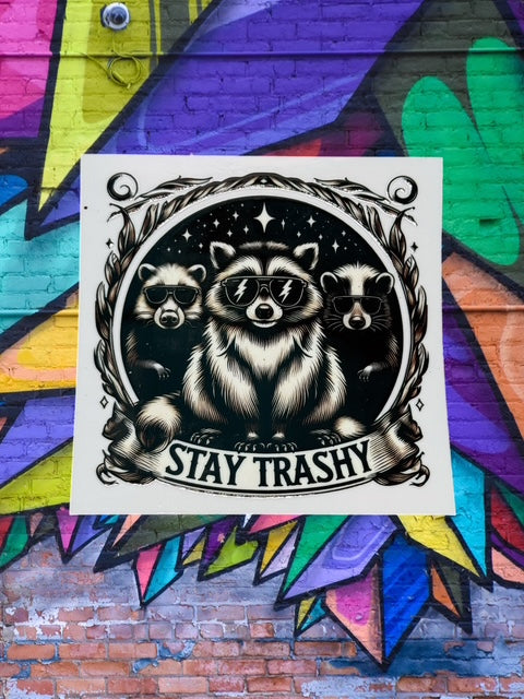 129. Stay Trashy Raccoons Decal