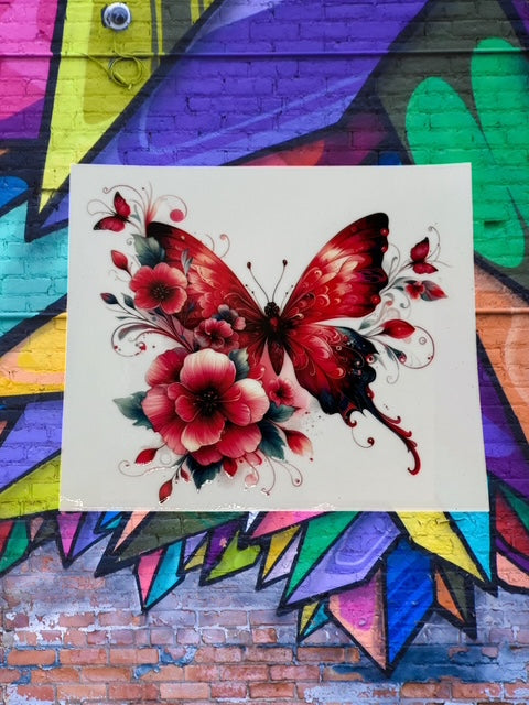 30. Red Butterfly Decal