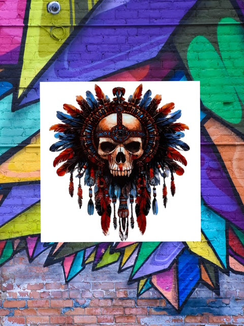 463. Tribal Skull Decal