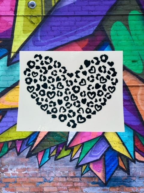 341. Leopard Heart Decal