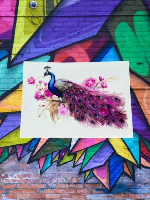 48. Pink Peacock Decal