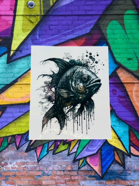 158. Gothic Fish Decal