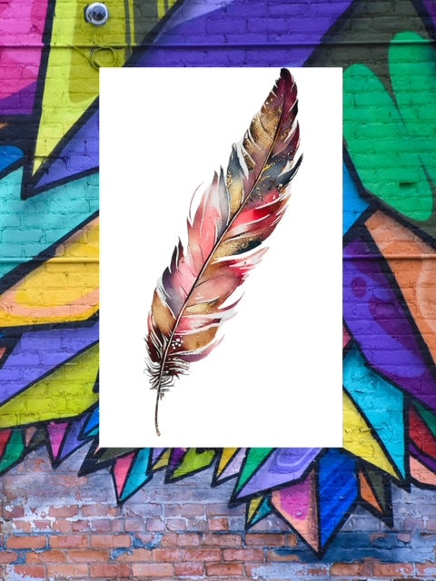 65. Boho Feather Decal