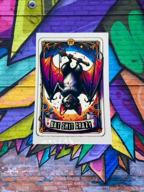 92. Bat Shit Crazy Tarot Card Decal